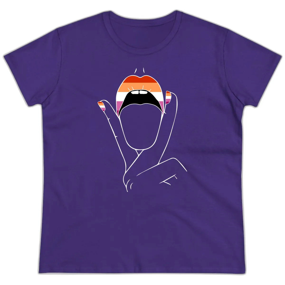 Lesbian Pride Celebration Ladies Tee in Purple