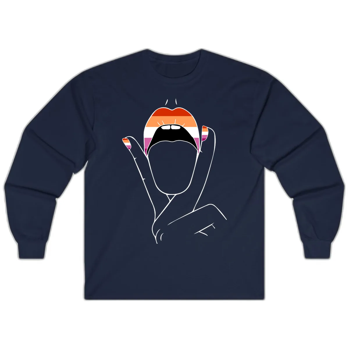 Lesbian Pride Celebration Long Sleeve in Navy