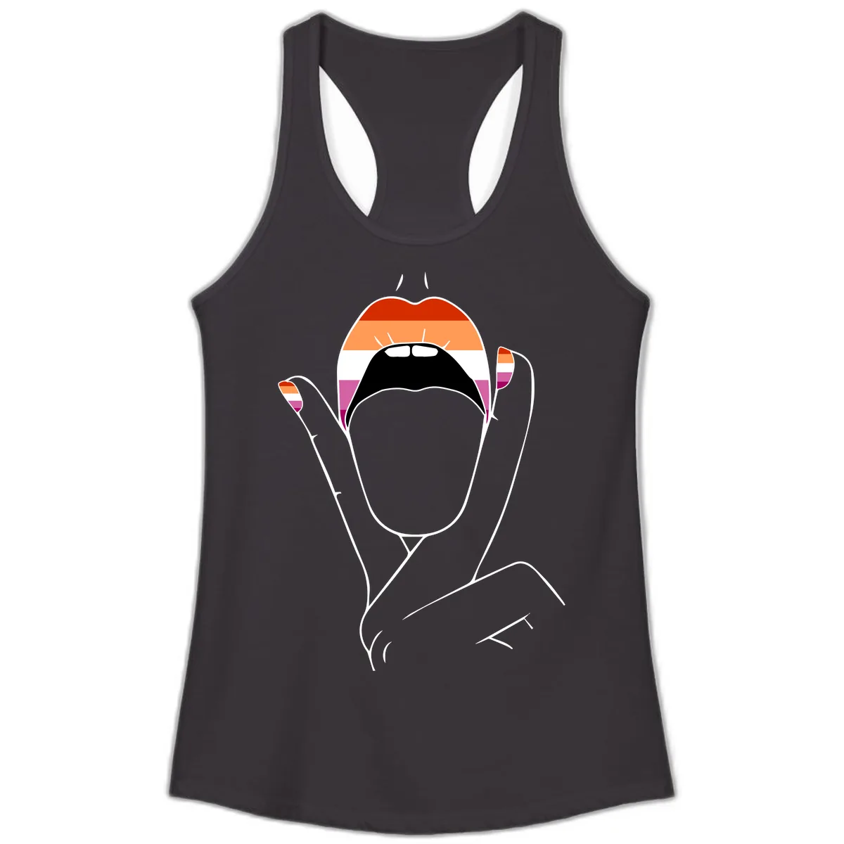 Lesbian Pride Celebration Ladies Tank in Black