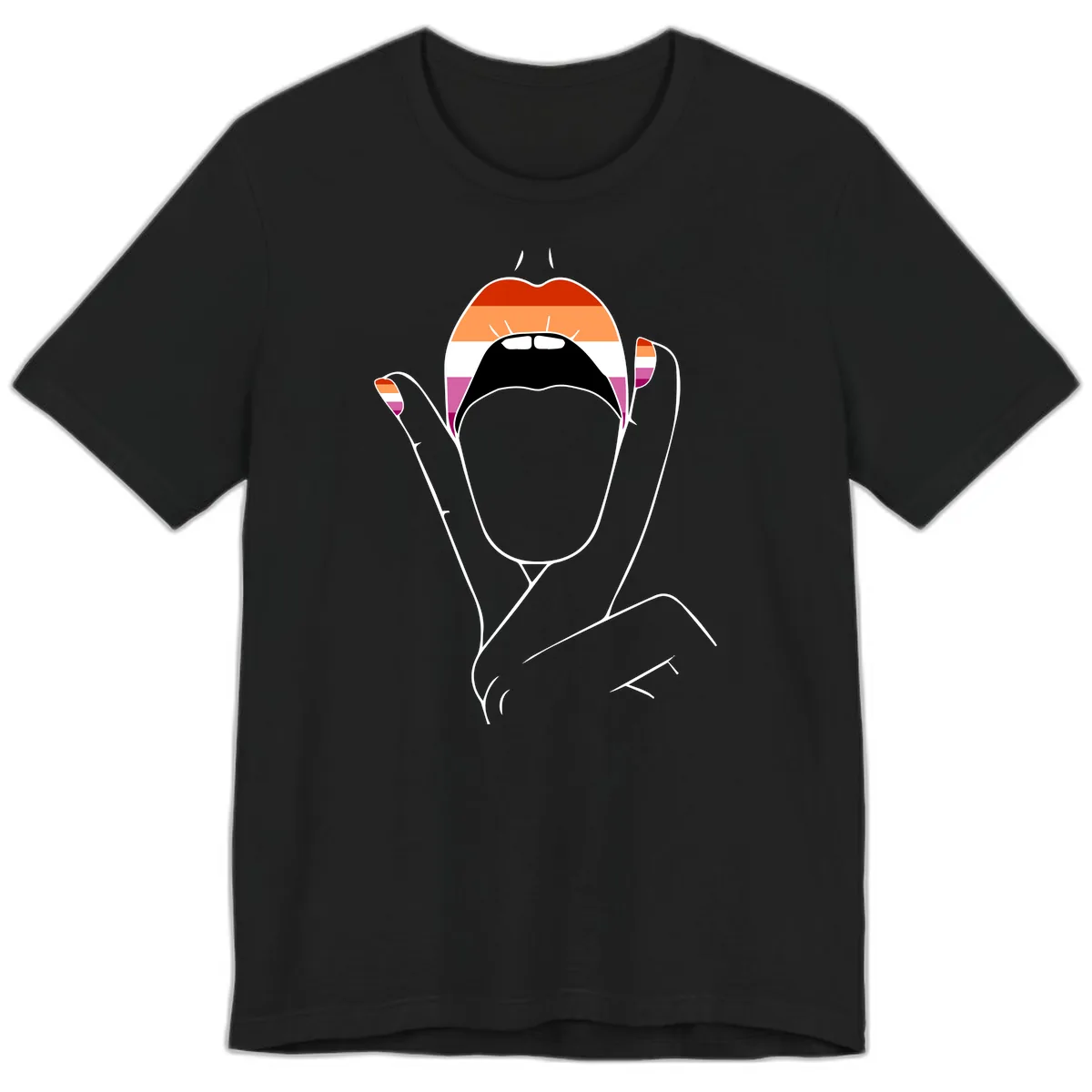 Lesbian Pride Celebration Premium T-Shirt in Black