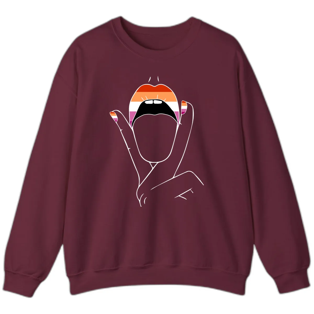 Lesbian Pride Celebration Sweatshirt in Maroon