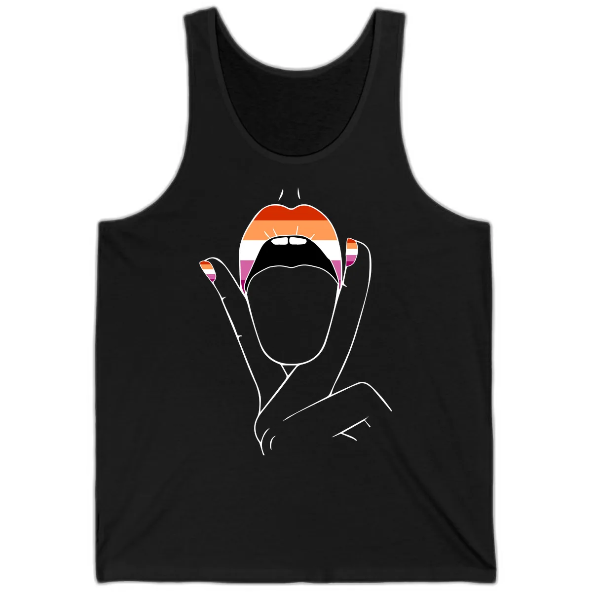 Lesbian Pride Celebration Tank in Black