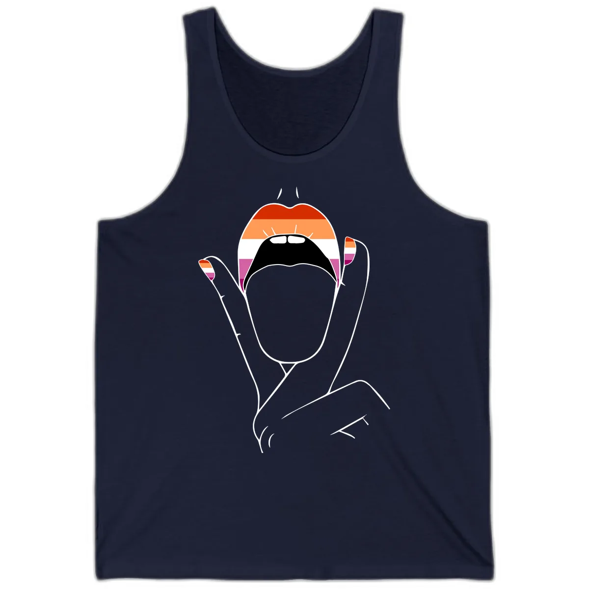 Lesbian Pride Celebration Tank in Navy
