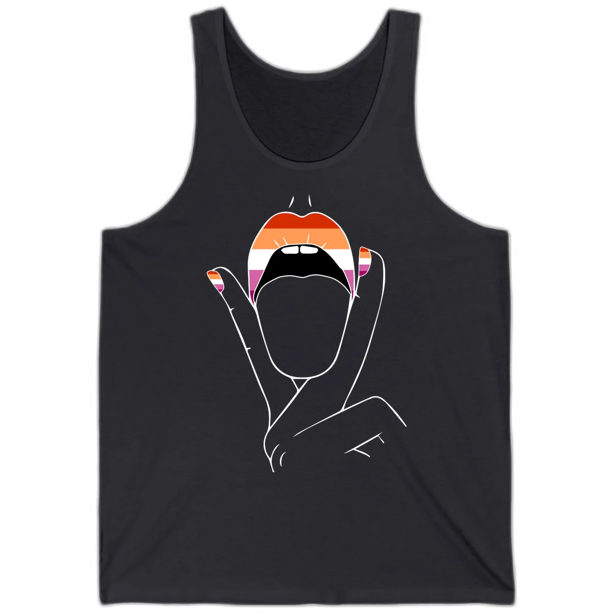 Lesbian Pride Celebration Tank in Dark Grey