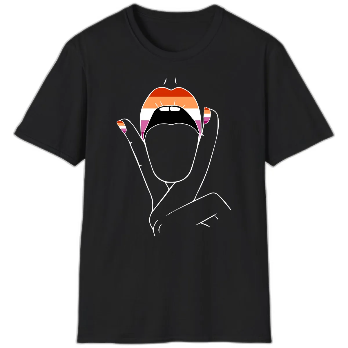 Lesbian Pride Celebration T-Shirt in Black