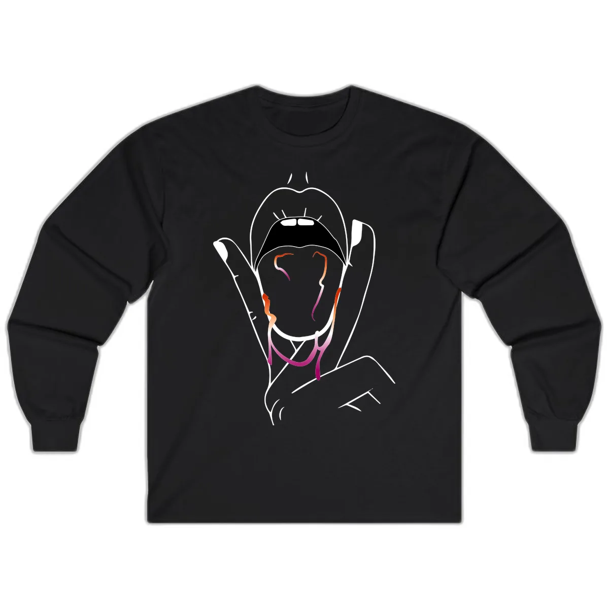 Open Mouth Pride Long Sleeve in Black