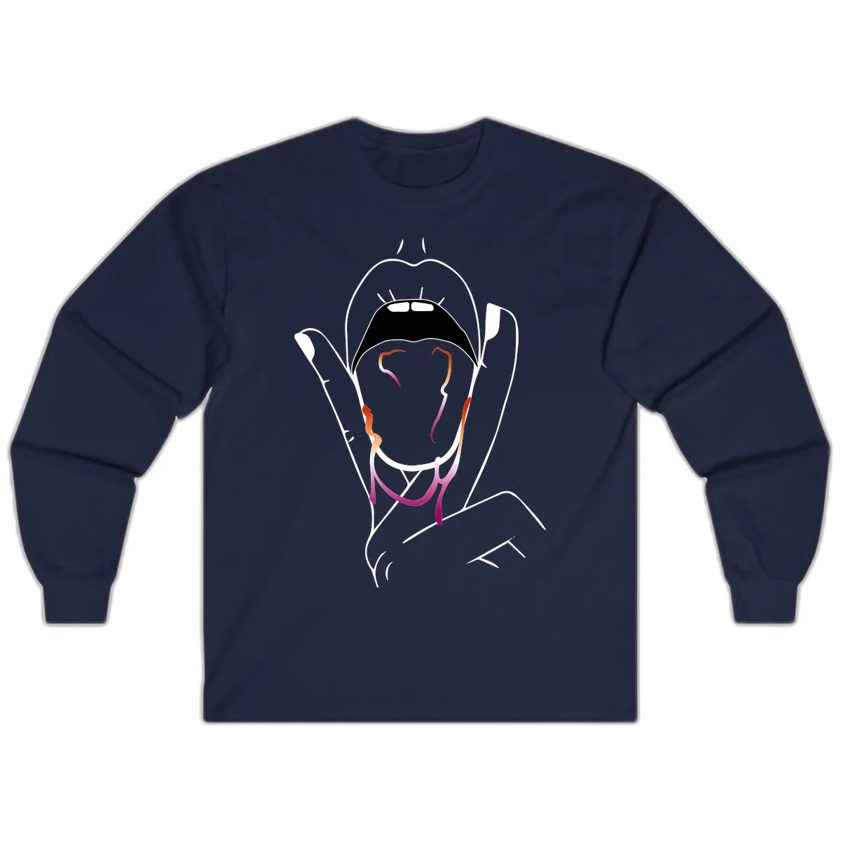 Open Mouth Pride Long Sleeve in Navy
