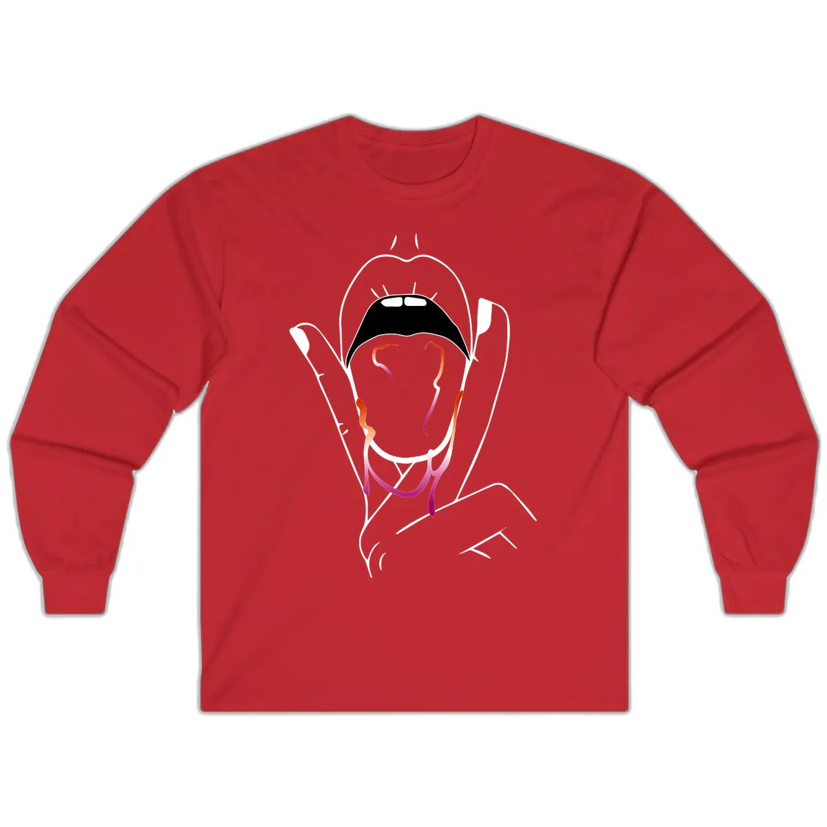 Open Mouth Pride Long Sleeve in Red