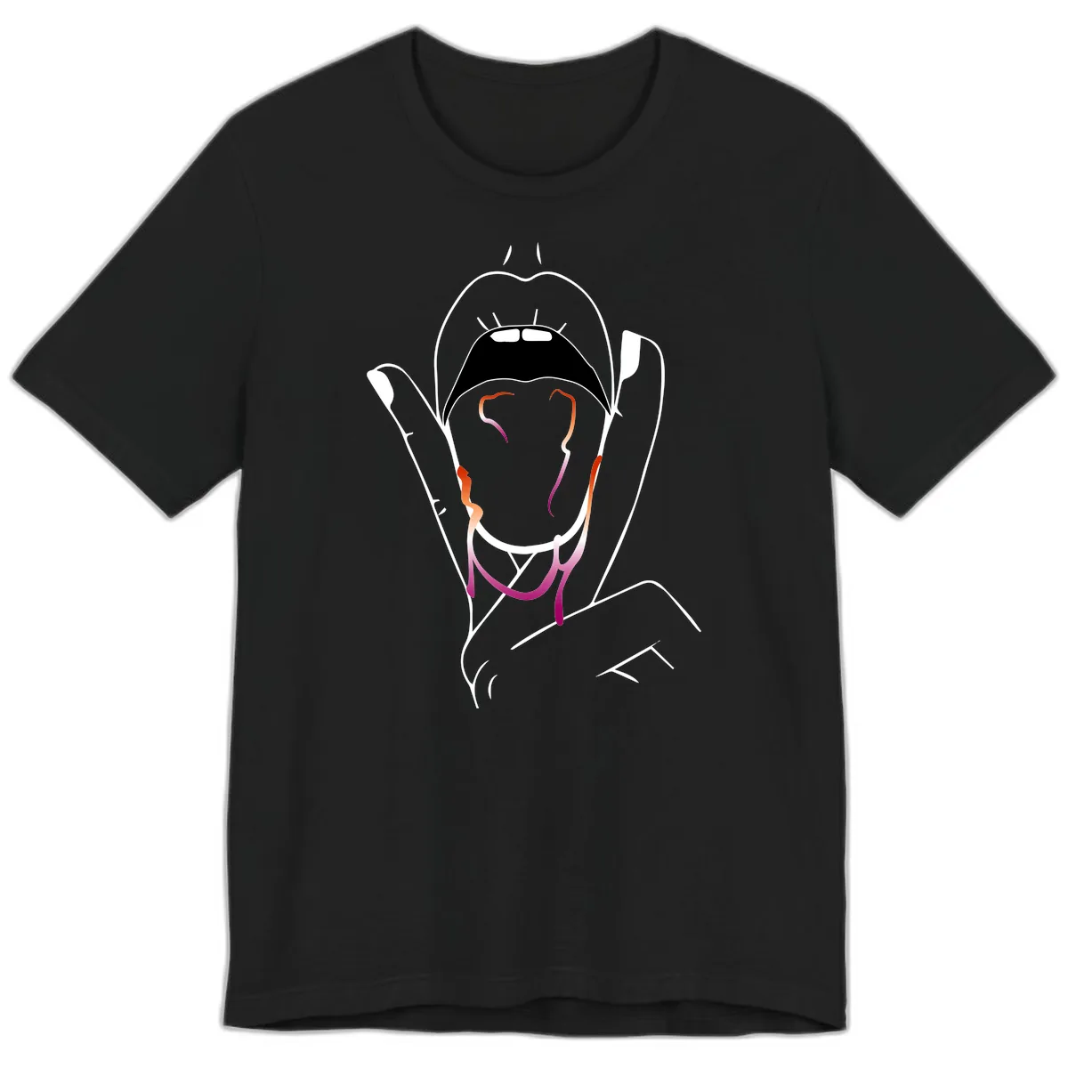 Open Mouth Pride Premium T-Shirt in Black