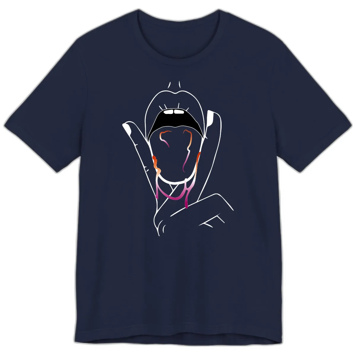 Open Mouth Pride Premium T-Shirt in Navy