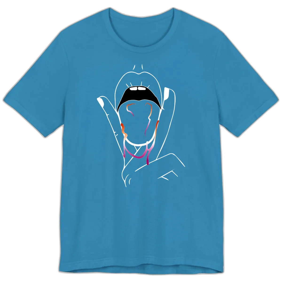 Open Mouth Pride Premium T-Shirt in Aqua