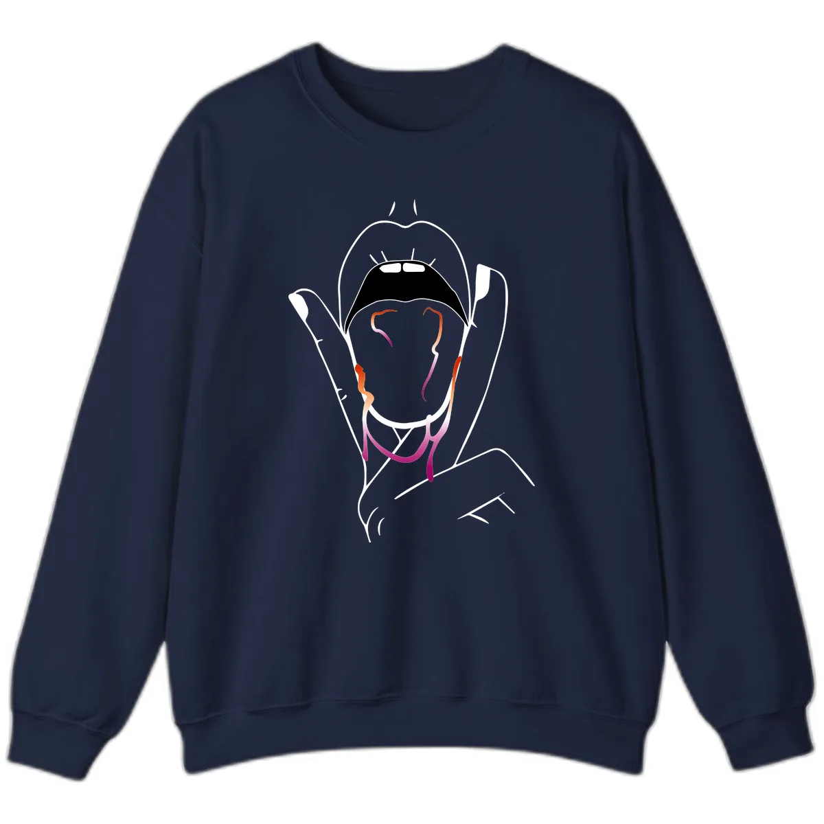 Open Mouth Pride Sweatshirt in Navy