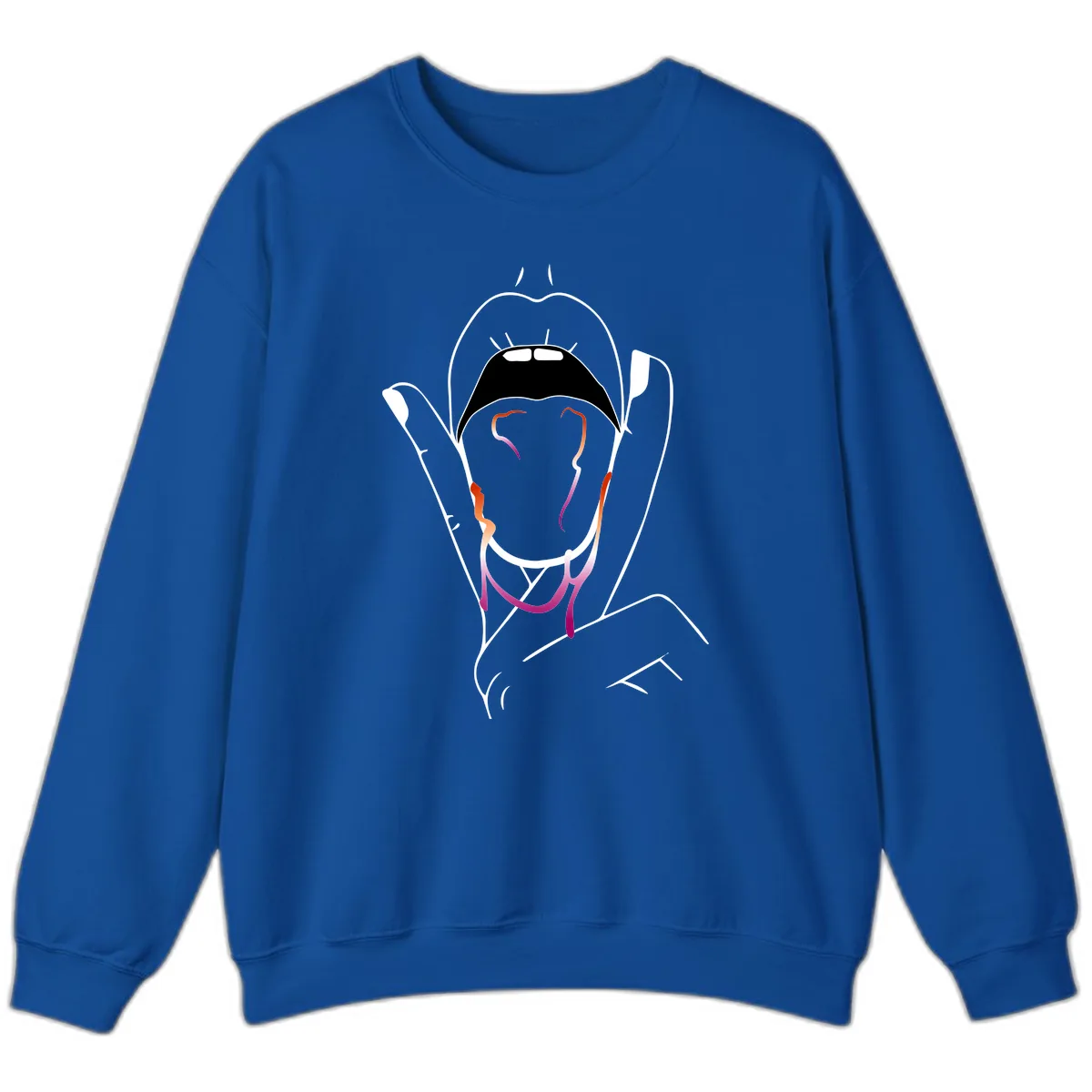 Open Mouth Pride Sweatshirt in Royal
