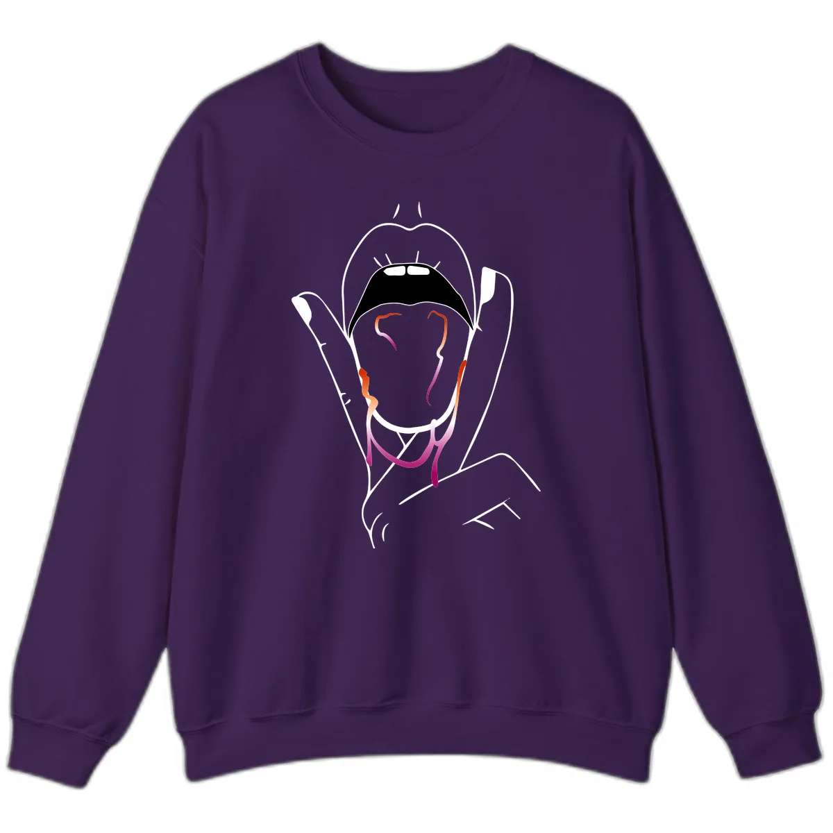 Open Mouth Pride Sweatshirt in Purple