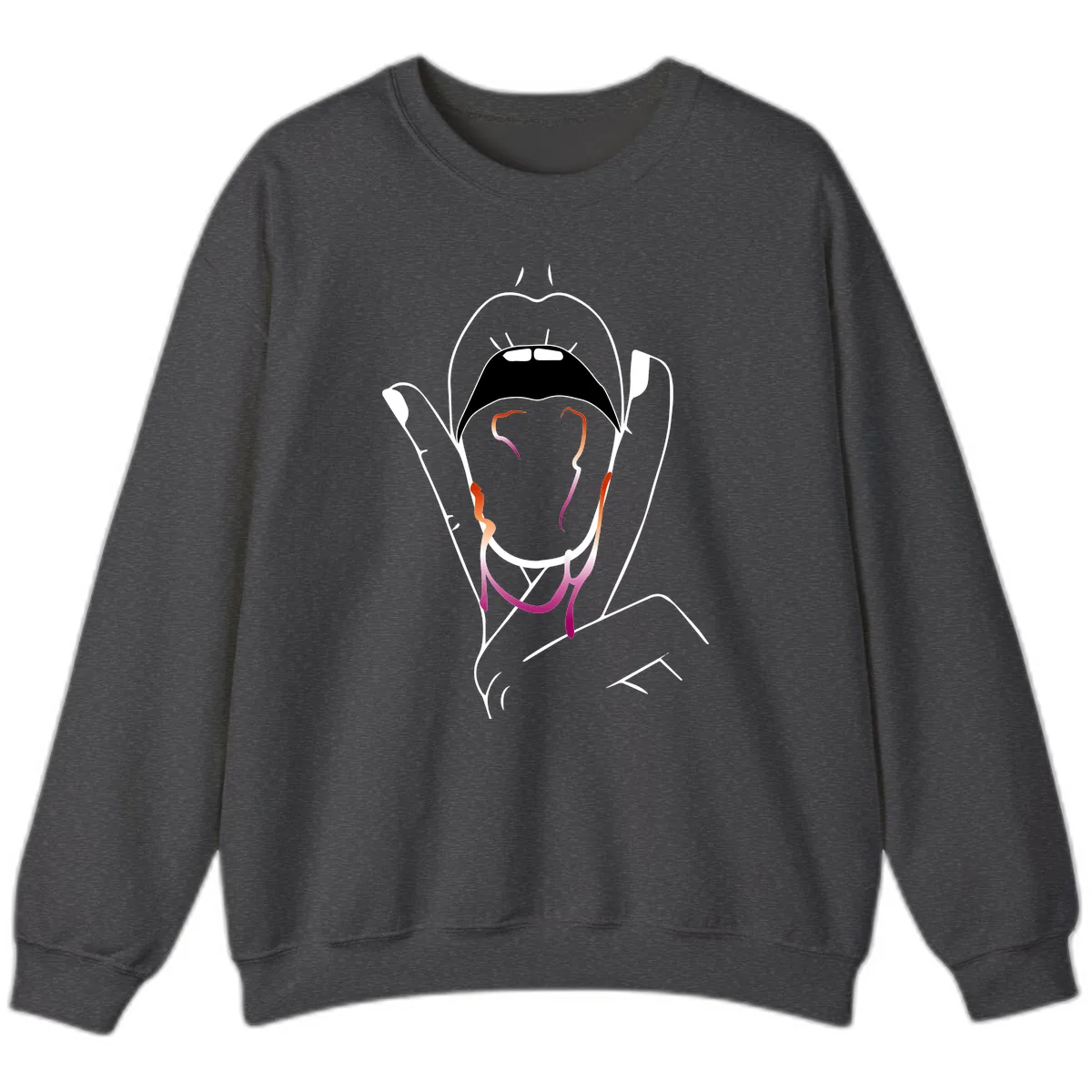 Open Mouth Pride Sweatshirt in Dark Heather