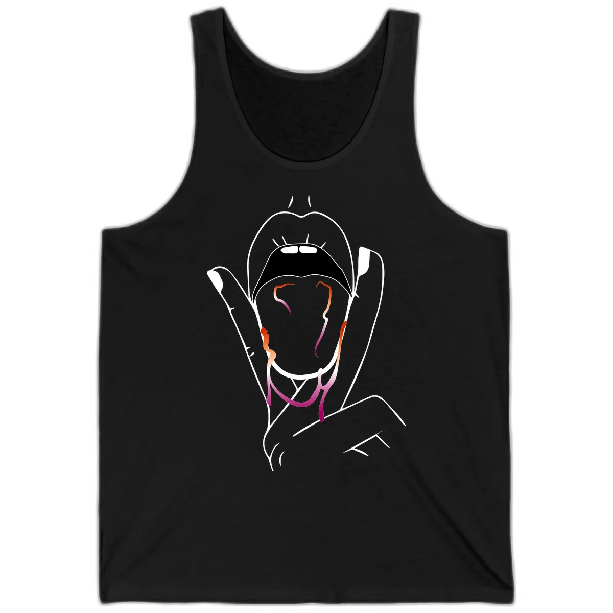 Open Mouth Pride Tank in Black