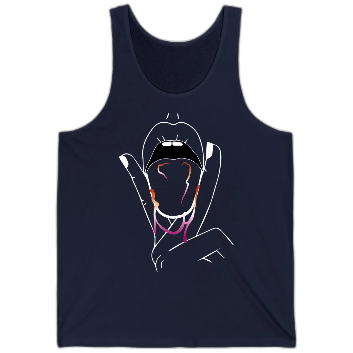 Open Mouth Pride Tank in Navy