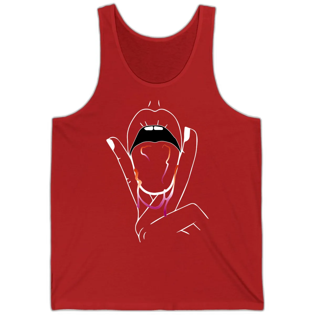 Open Mouth Pride Tank in Red