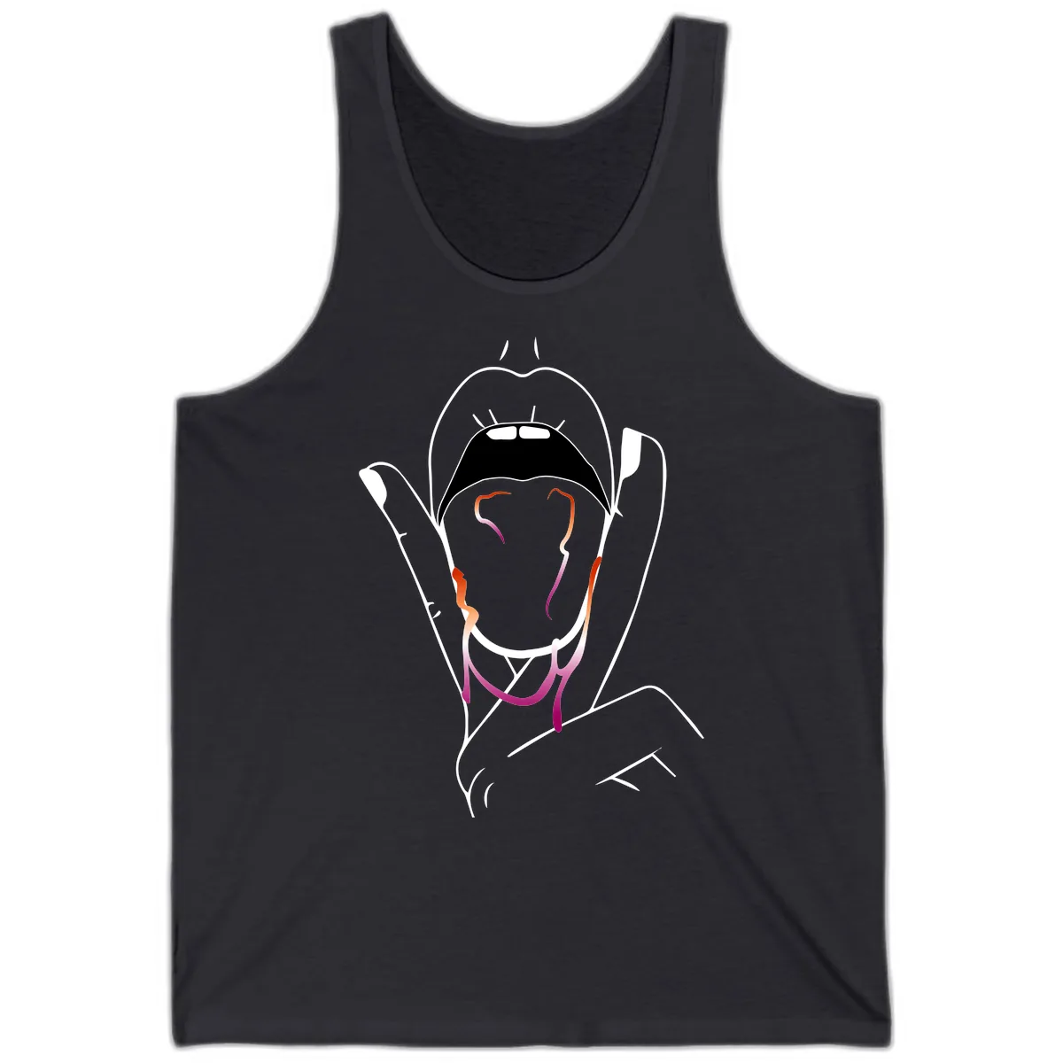 Open Mouth Pride Tank in Dark Grey