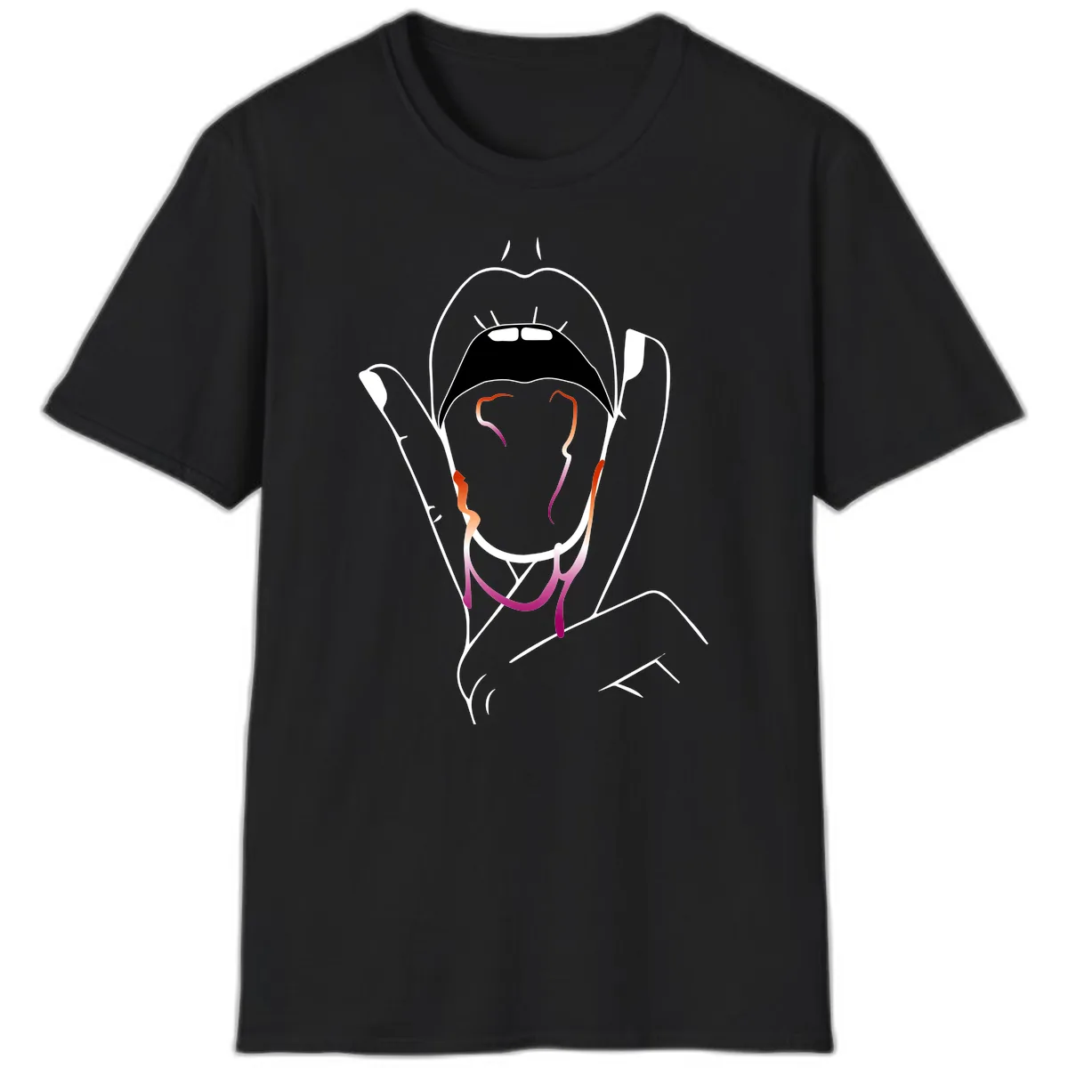 Open Mouth Pride T-Shirt in Black