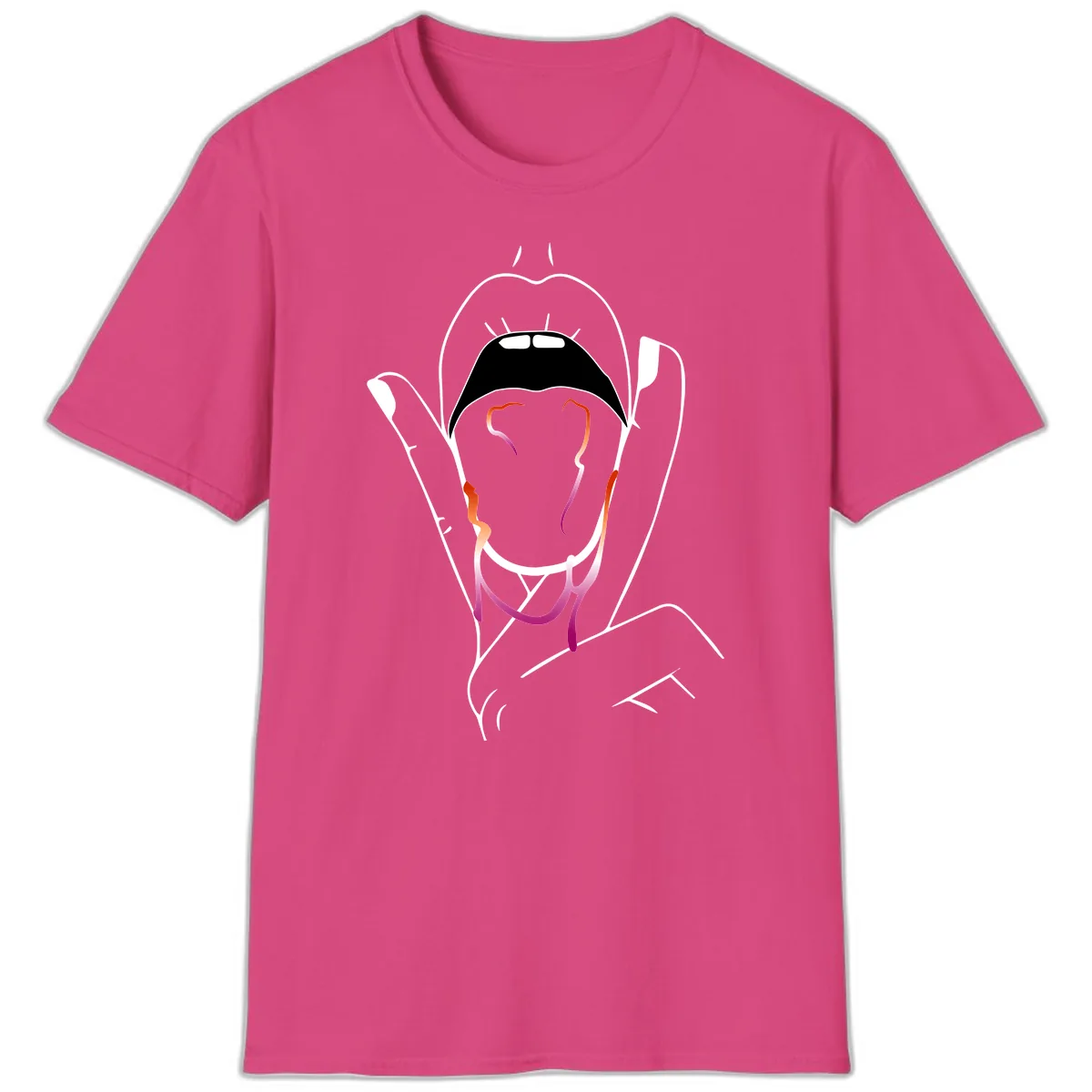 Open Mouth Pride T-Shirt in Heliconia