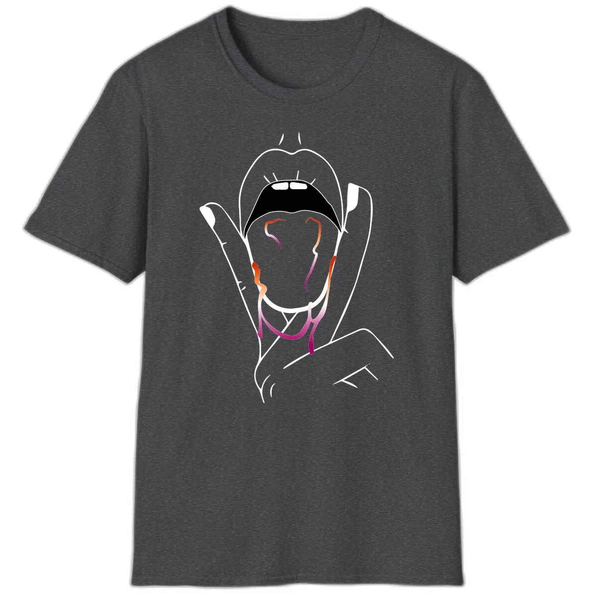Open Mouth Pride T-Shirt in Dark Heather