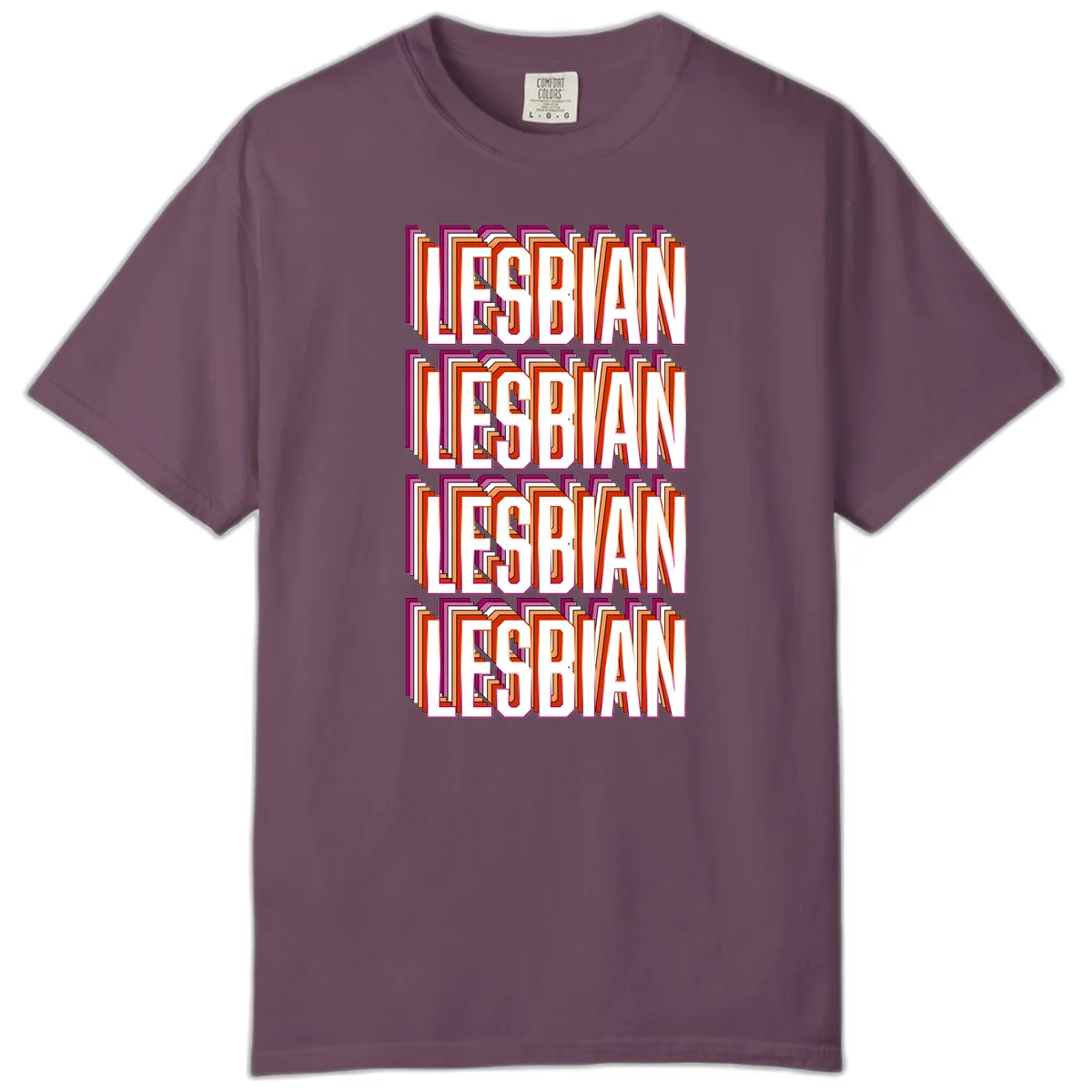 Lesbian Retro Layered Text Design Comfort Color in Berry