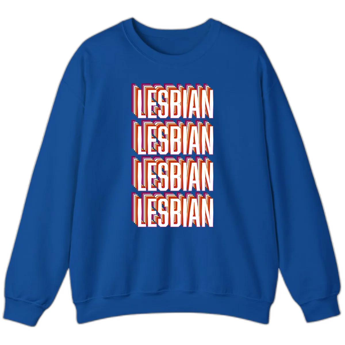Lesbian Retro Layered Text Design Sweatshirt in Royal