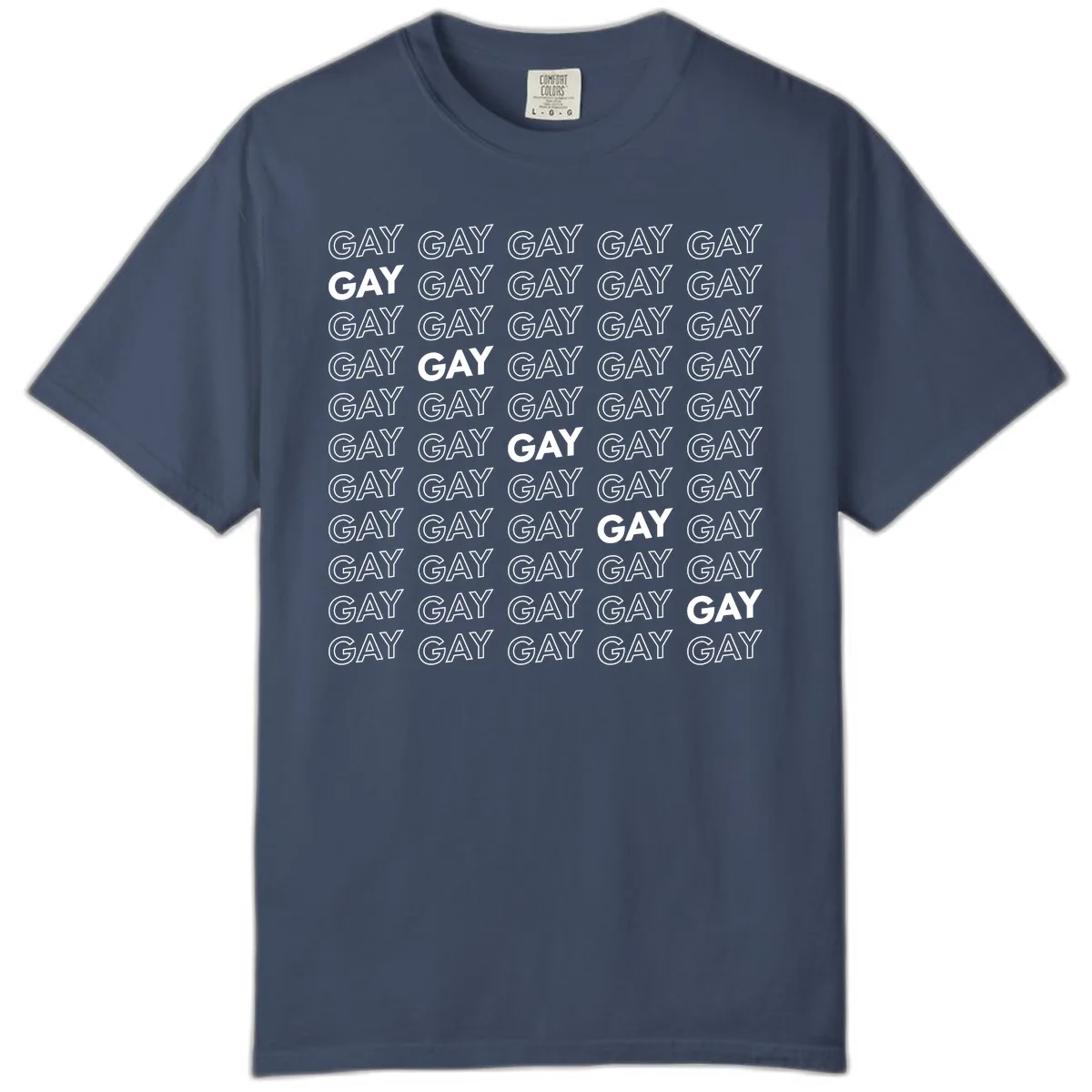 Gay Pride Pattern Repeat Comfort Color in Midnight