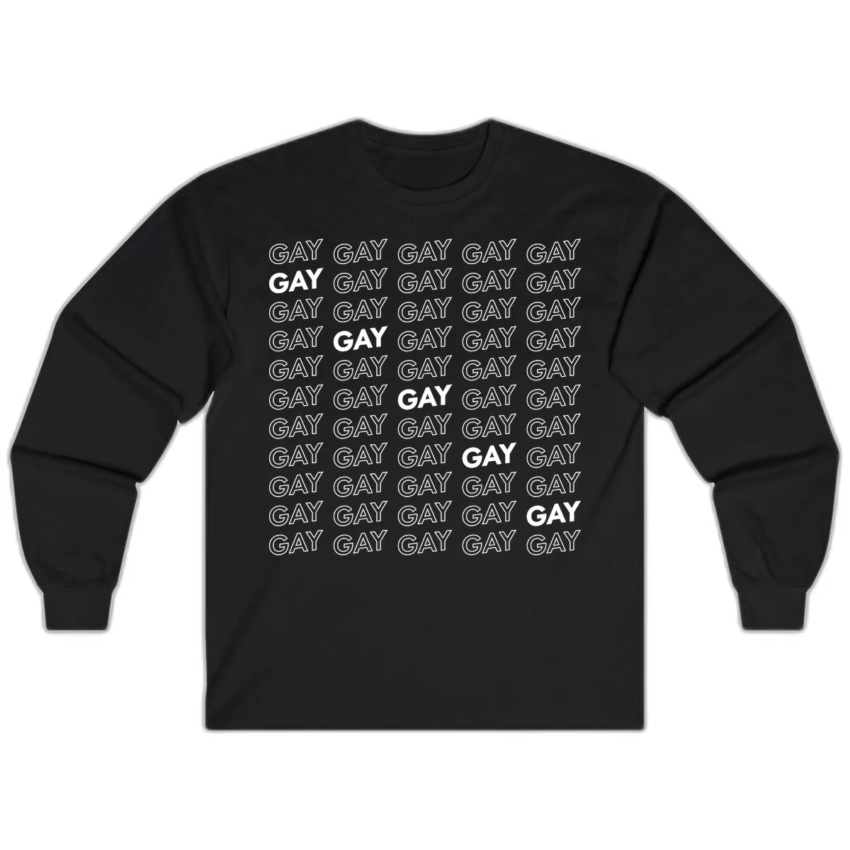 Gay Pride Pattern Repeat Long Sleeve in Black