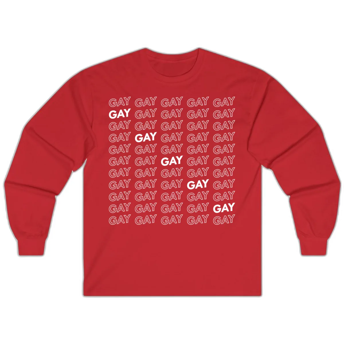 Gay Pride Pattern Repeat Long Sleeve in Red