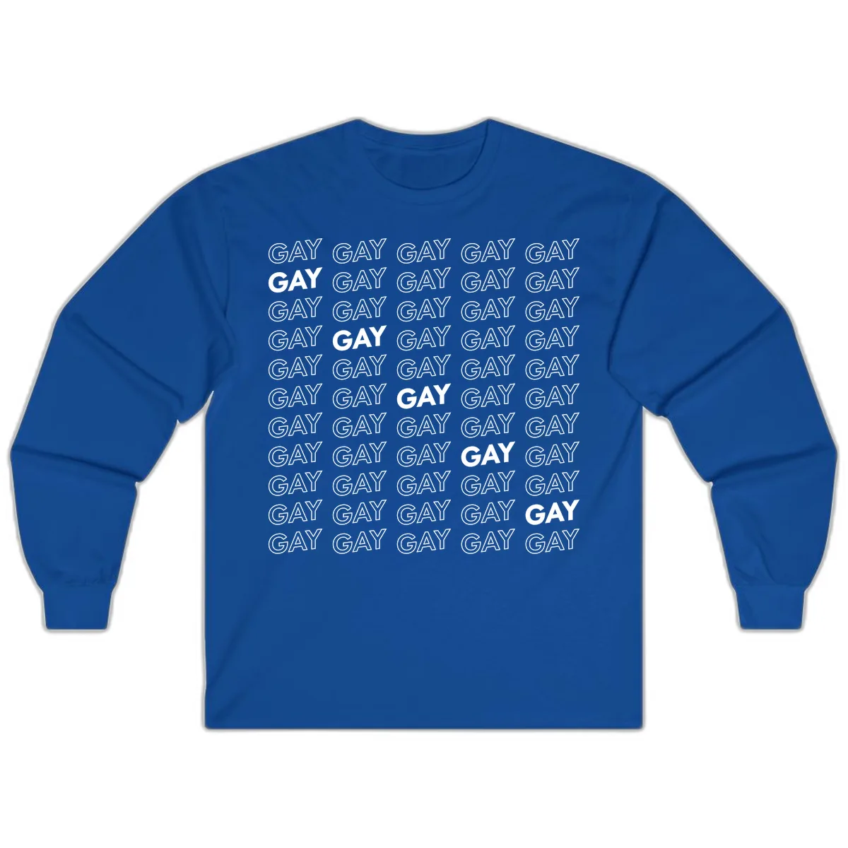 Gay Pride Pattern Repeat Long Sleeve in Royal