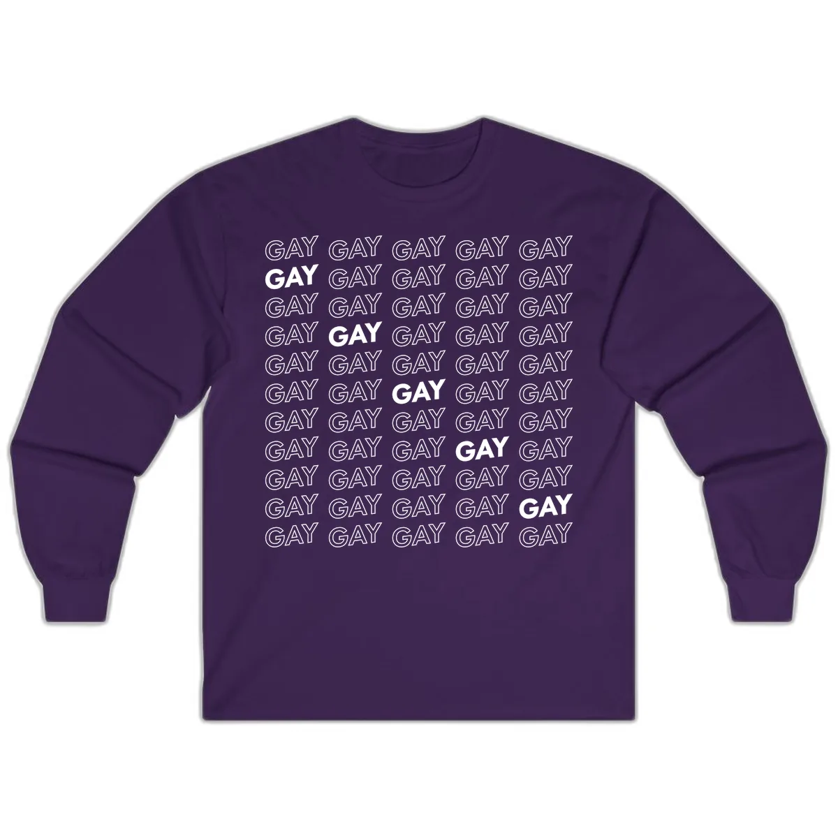 Gay Pride Pattern Repeat Long Sleeve in Purple