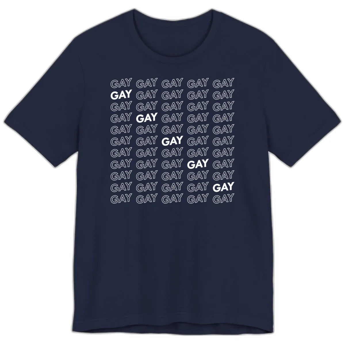 Gay Pride Pattern Repeat Premium T-Shirt in Navy
