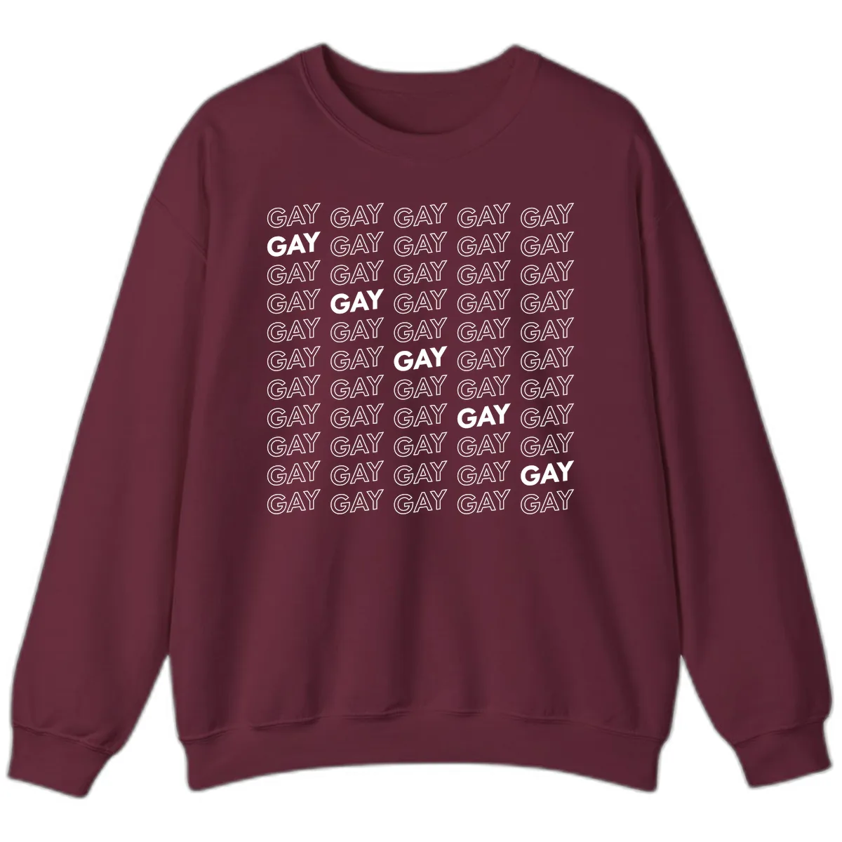 Gay Pride Pattern Repeat Sweatshirt in Maroon