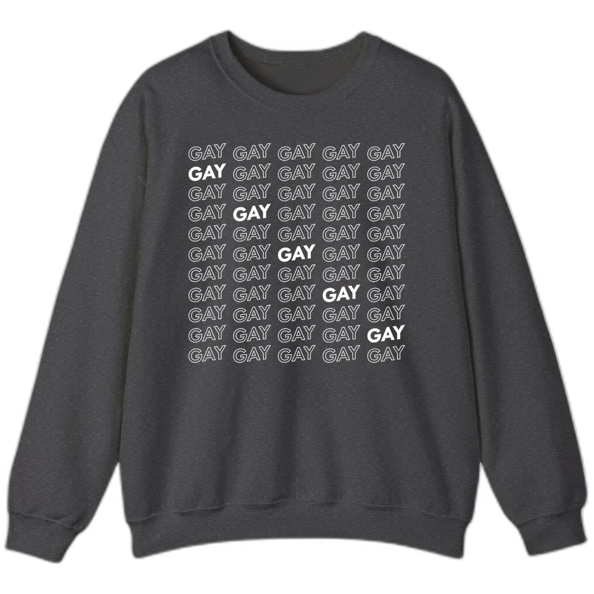 Gay Pride Pattern Repeat Sweatshirt in Dark Heather