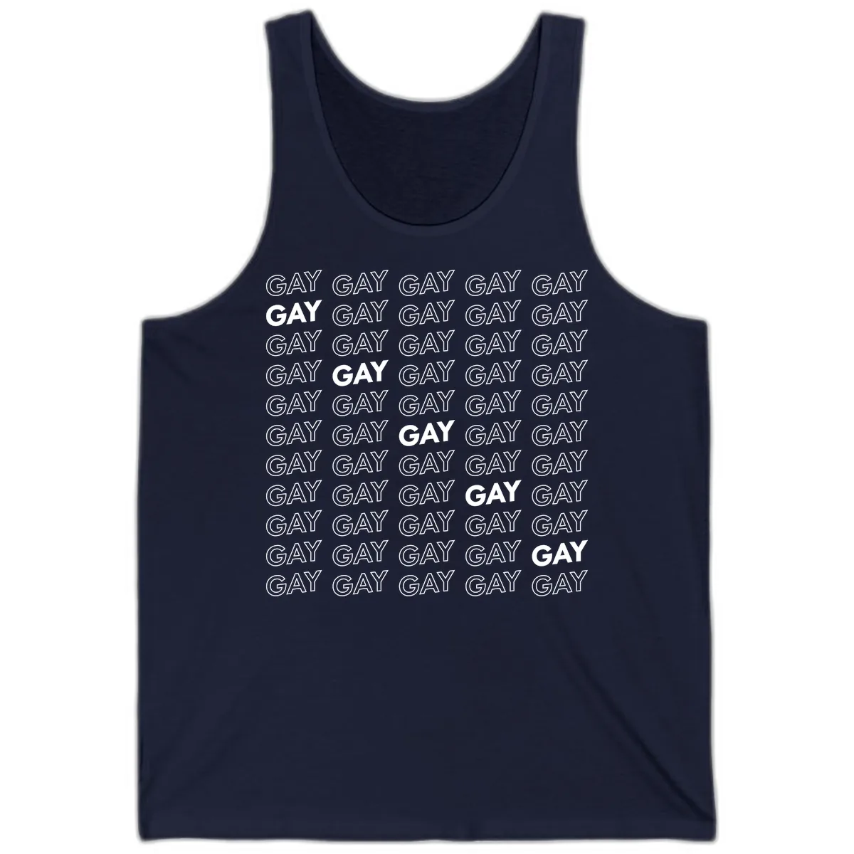 Gay Pride Pattern Repeat Tank in Navy