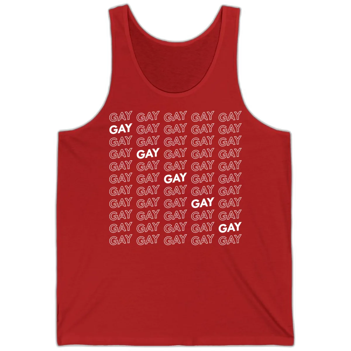 Gay Pride Pattern Repeat Tank in Red