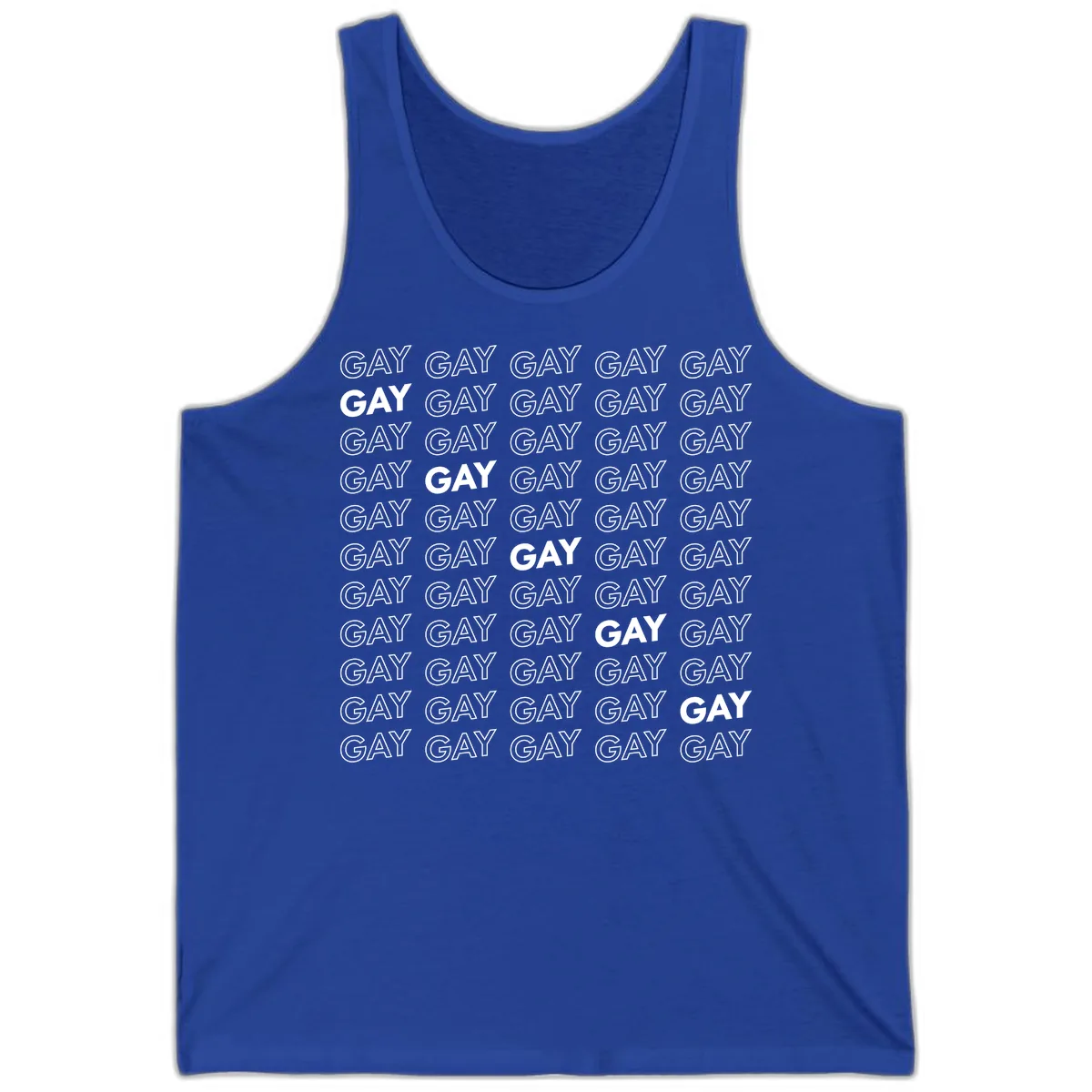 Gay Pride Pattern Repeat Tank in True Royal