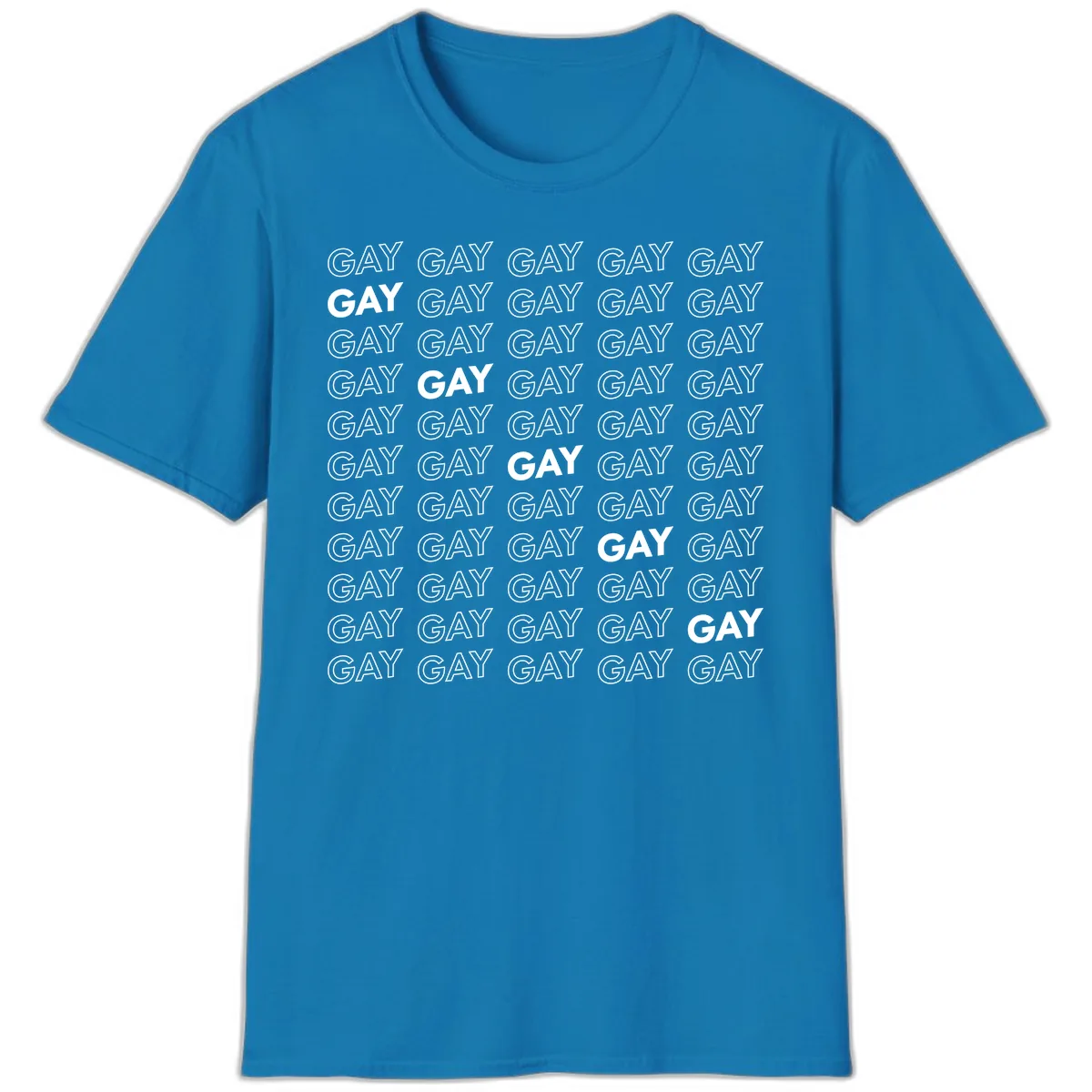 Gay Pride Pattern Repeat T-Shirt in Sapphire