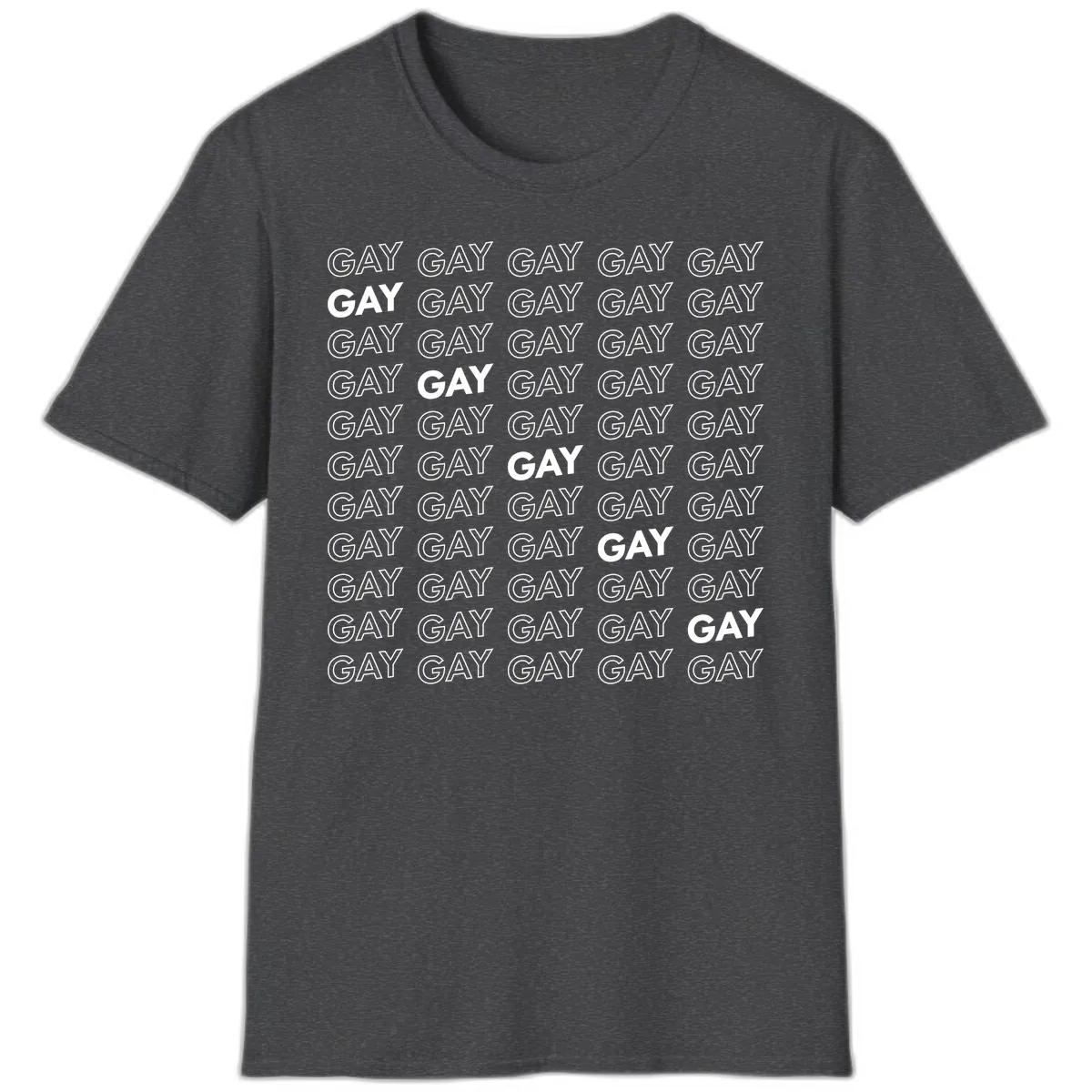 Gay Pride Pattern Repeat T-Shirt in Dark Heather