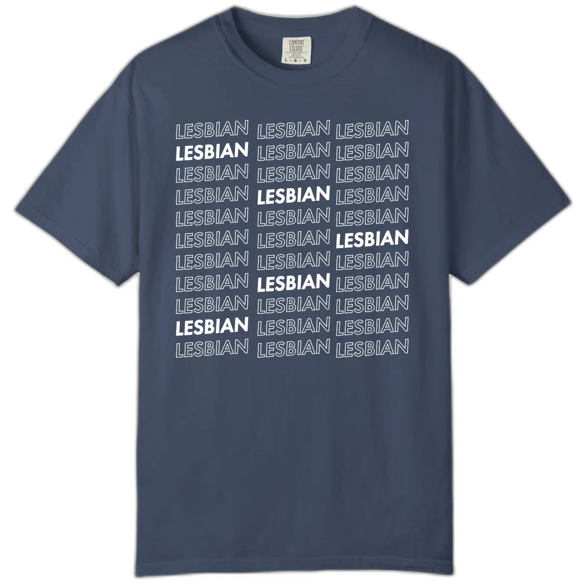 Lesbian Pride Repeat Pattern Comfort Color in Midnight