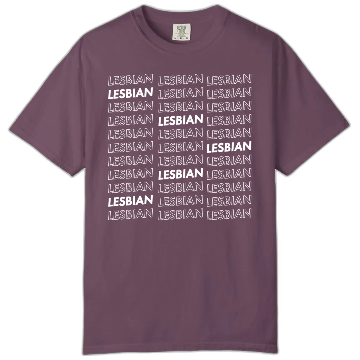 Lesbian Pride Repeat Pattern Comfort Color in Berry