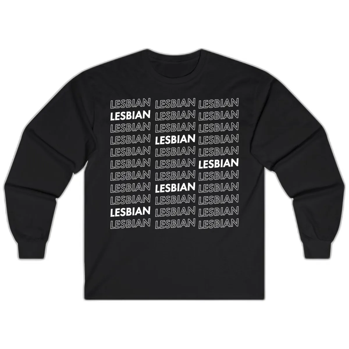 Lesbian Pride Repeat Pattern Long Sleeve in Black