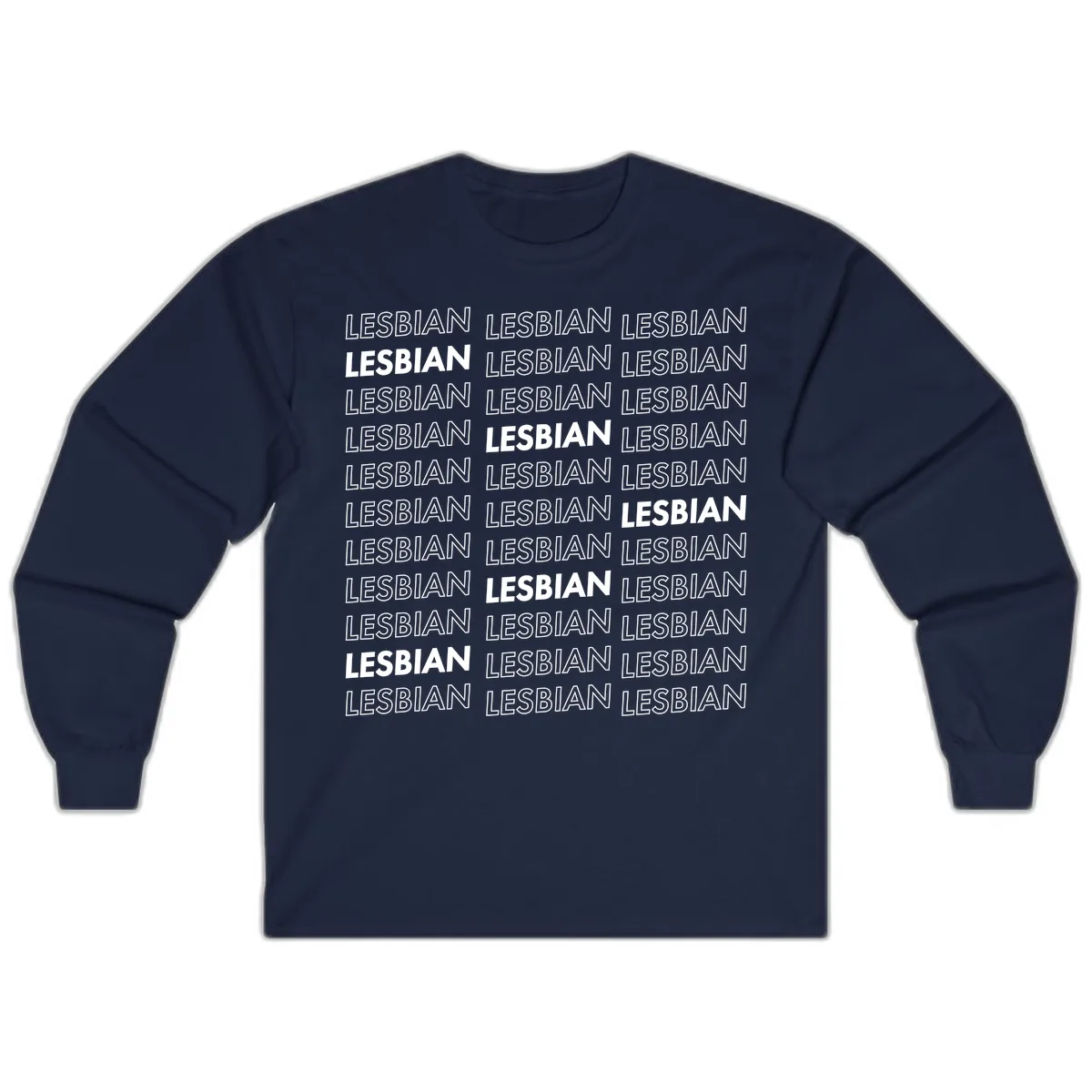 Lesbian Pride Repeat Pattern Long Sleeve in Navy