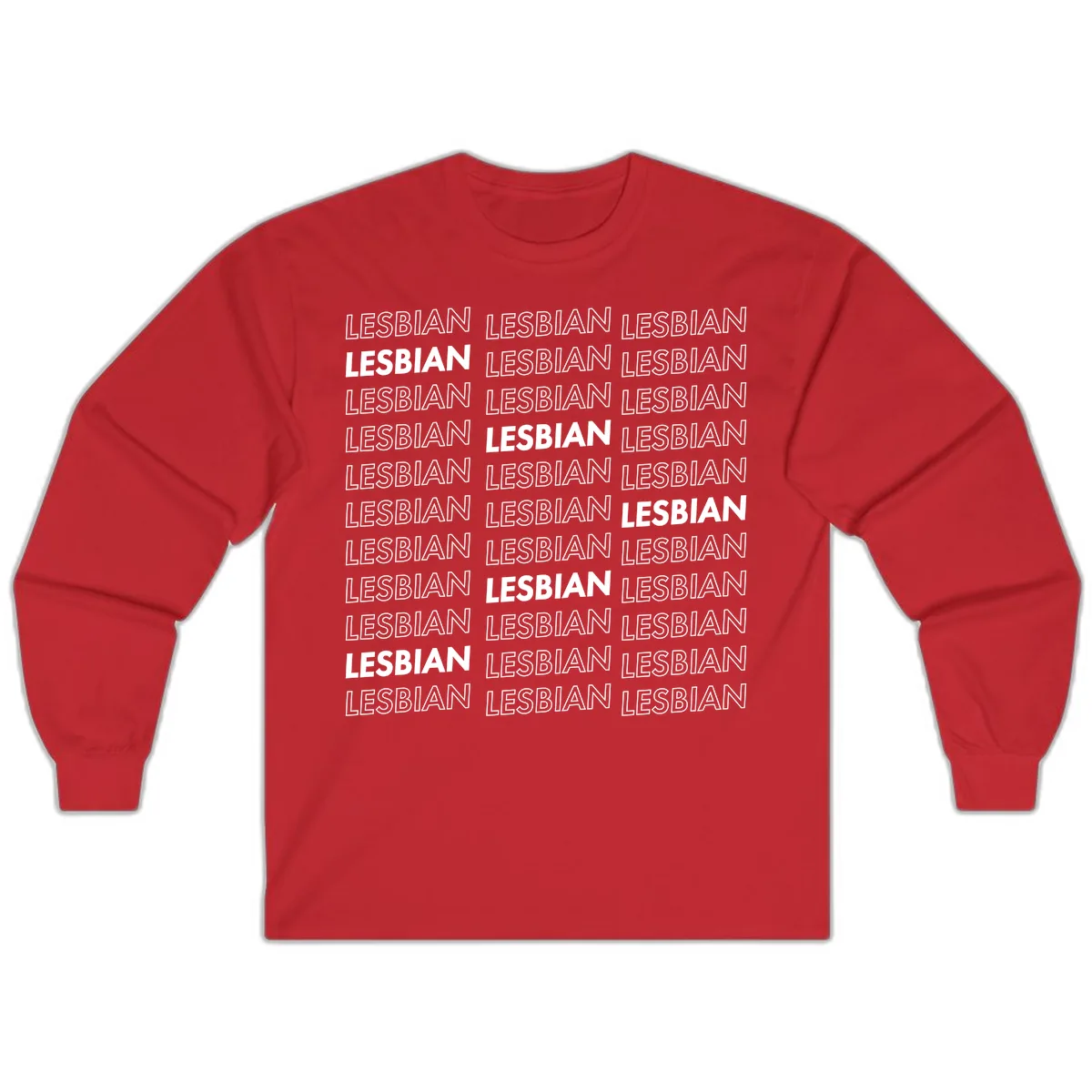 Lesbian Pride Repeat Pattern Long Sleeve in Red