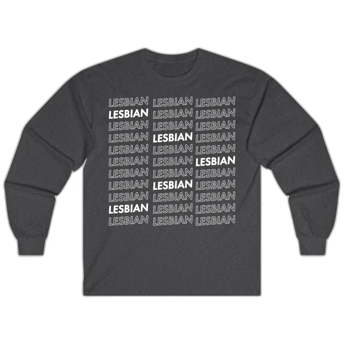 Lesbian Pride Repeat Pattern Long Sleeve in Dark Heather