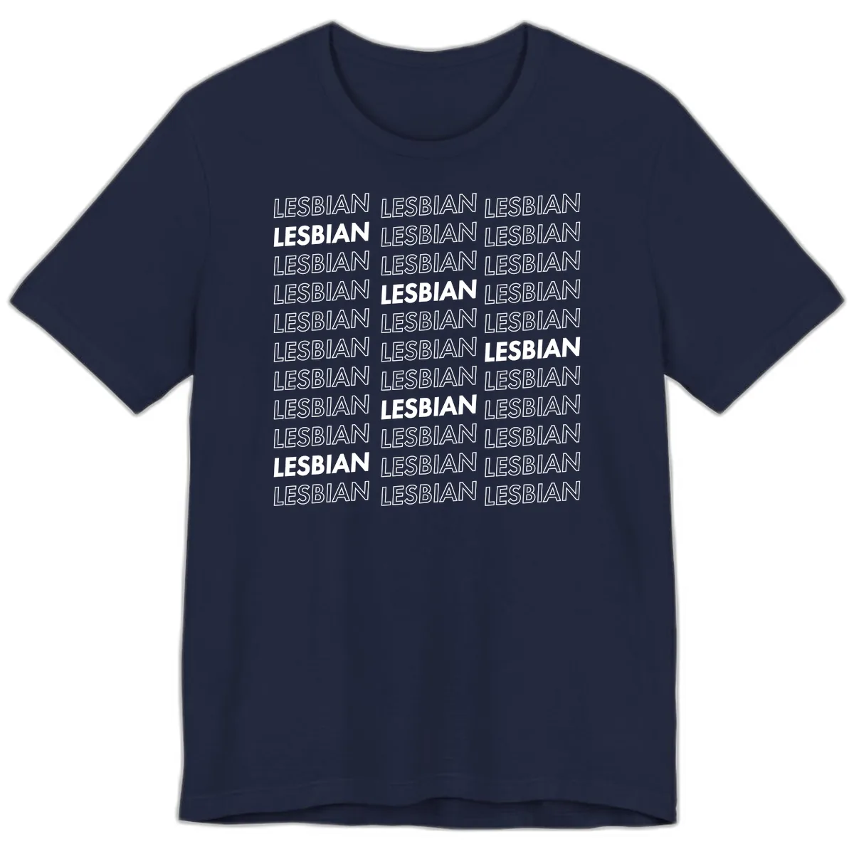 Lesbian Pride Repeat Pattern Premium T-Shirt in Navy