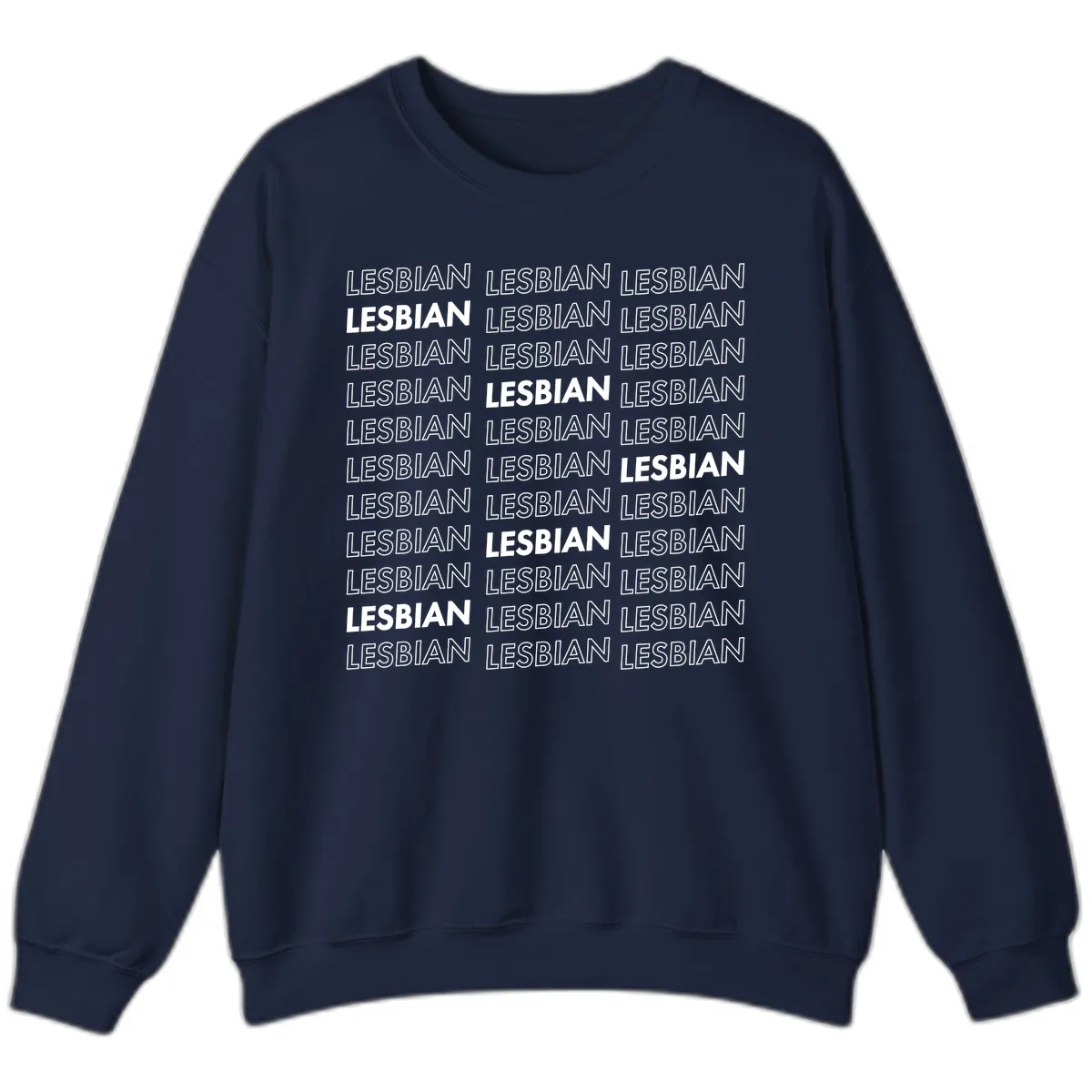 Lesbian Pride Repeat Pattern Sweatshirt in Navy