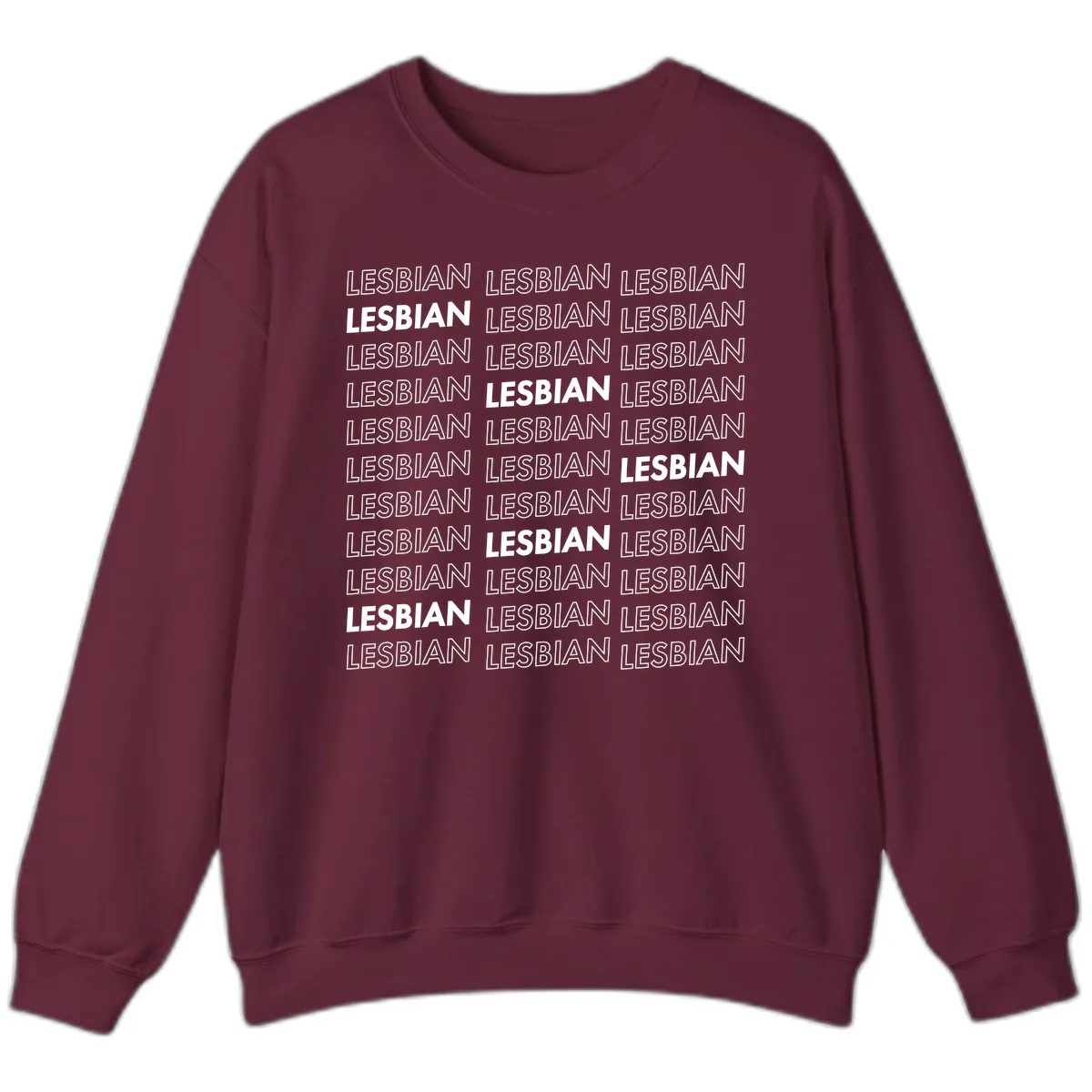 Lesbian Pride Repeat Pattern Sweatshirt in Maroon